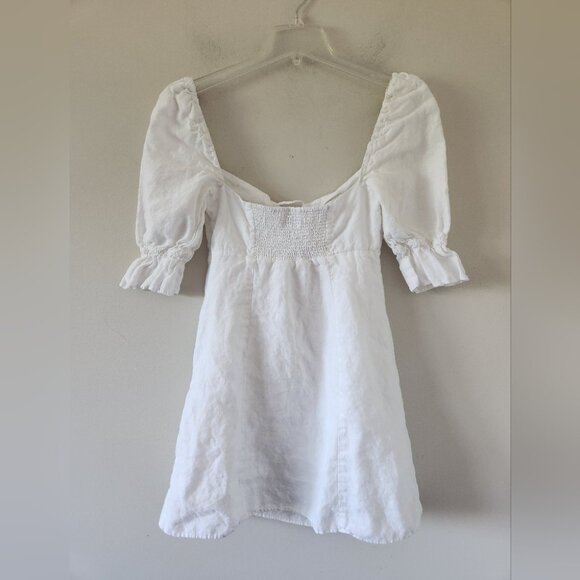 Aritzia White Puff Sleeve Dress - Picture 4 of 8